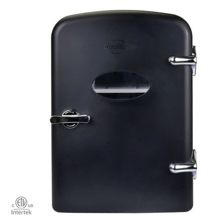 Koolatron 4L Retro Portable Mini Fridge 12V DC 110V 6 Can Cooler Black