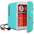 thumbnail image 1 of Koolatron Retro Mini Portable Fridge, 4L Compact Refrigerator for Skincare, Beauty Serum, Face Mask, Personal Cooler, Includes 12V and AC Cords, Desktop Accessory for Home Office Dorm Travel, Aqua, 1 of 10
