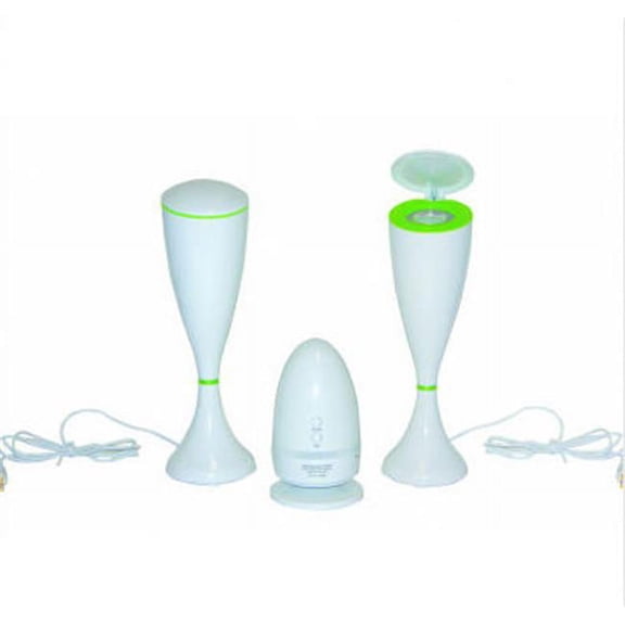 Koolatron TW01-WH Multi-Function Twin Speaker Set with FM Radio (White)