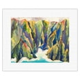 thumbnail image 1 of Koolau Cove - Oahu Hawaii - Koolau Mountain Range - From an Original Hawaii Watercolor Painting by Peggy Chun - Fine Art Rolled Canvas Print 11in x 14in, 1 of 4