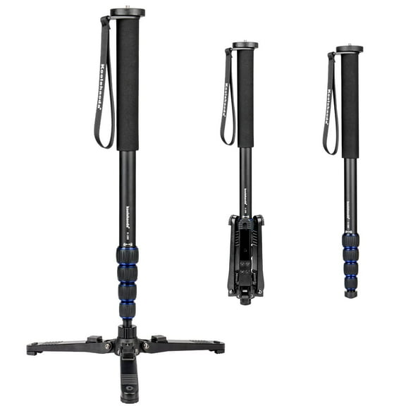 Koolehaoda Extendable Camera Monopod Aluminum Alloy with Tripod Support Base, 5-Section 20-66inch Adjustable for SLR Cameras Camcorder Video,Payload up to 15.5lbs