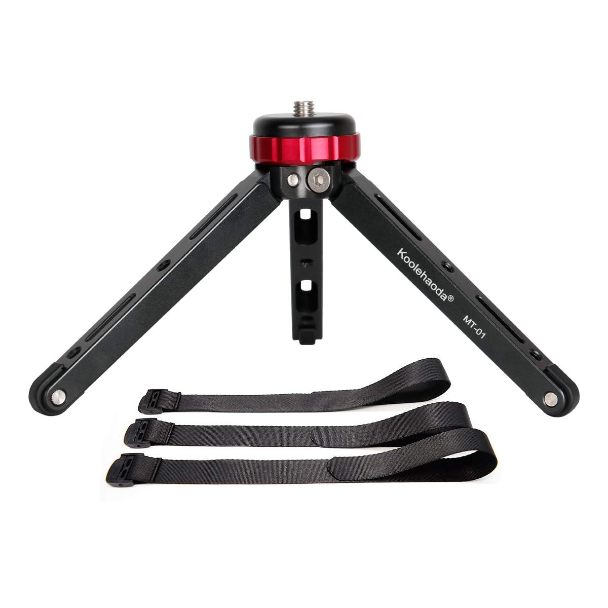Koolehaoda Mini Tripod,CNC Aluminum Portable Travel Tabletop Tripod with 1/4 and 3/8 Screw Mount for DSLR Camera,Monopods and Ballhead MT-01