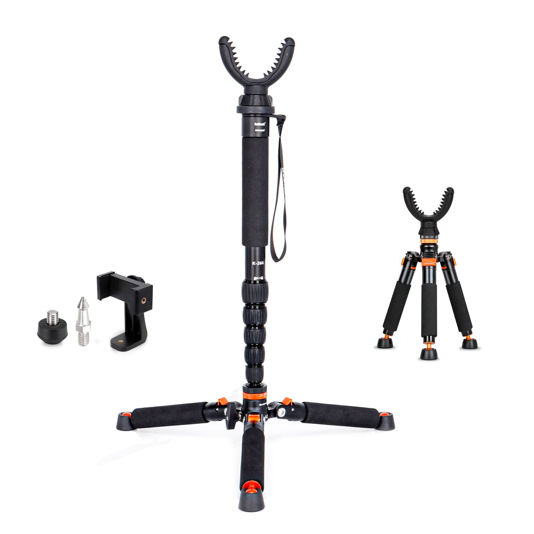 Koolehaoda Shooting Stick Monopod with Tripods Base and 360 Degree