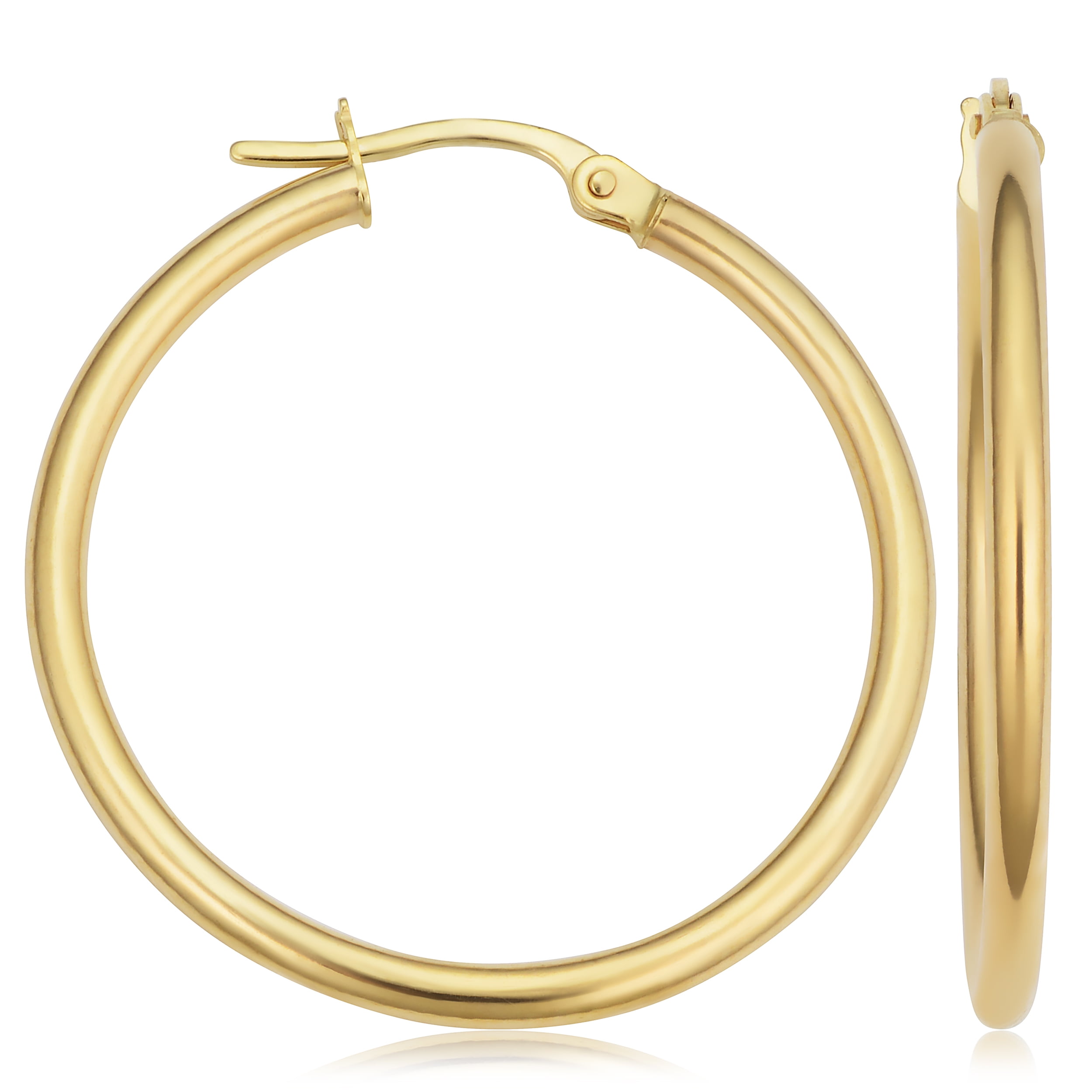 KoolJewelry 10k Yellow Gold Polished Hoop Earrings (2x20, 25, 30, 35, 45 mm)
