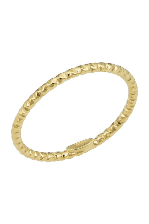 KoolJewelry 14k Gold Minimalist Diamond-cut Band Knuckle Stacking Midi Ring