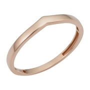 KoolJewelry 14k Rose Gold 3.25mm Chevron Midi Knuckle Thumb Stackable Ring