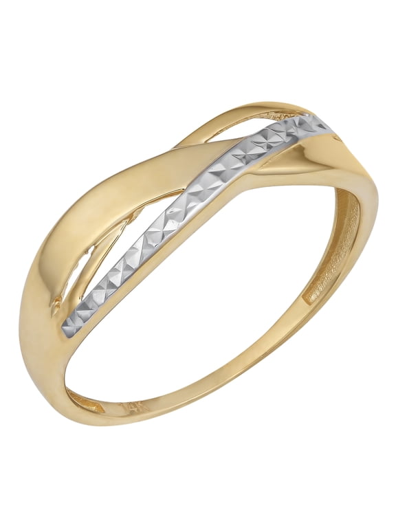 Highway 14k Two-Tone Gold - Diamond-Cut - Size 6