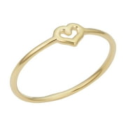 FREMADA KoolJewelry 14k Yellow Gold 4.7mm Small Heart Minimalist Ring (size 5)