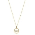 thumbnail image 1 of KoolJewelry 14k Yellow Gold Aquarius Zodiac Pendant Minimalist Necklace (18 inch), 1 of 6