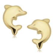 Fremada Dolphin Stud 14k Yellow Gold - Earrings