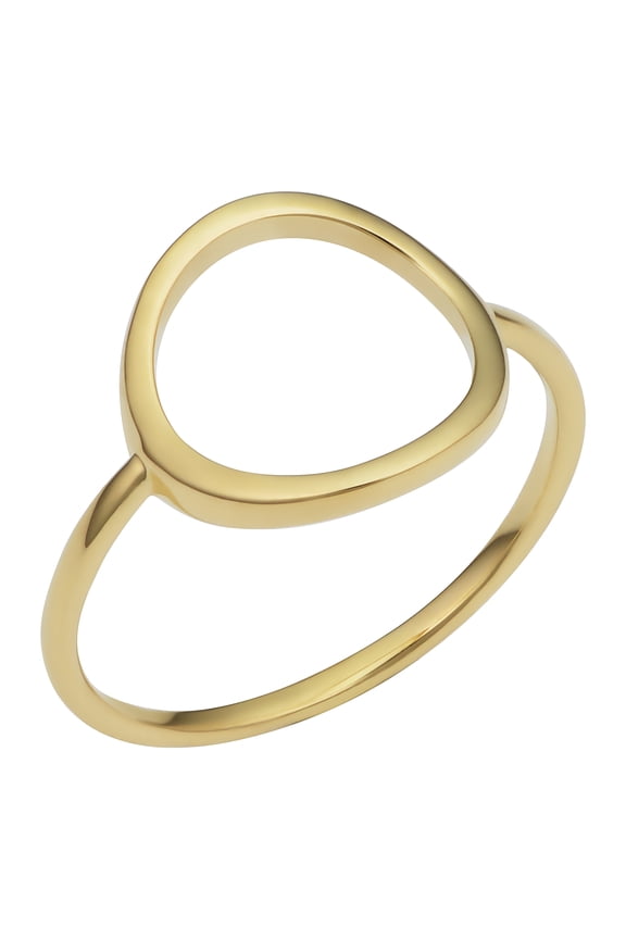 KoolJewelry 14k Yellow Gold Open Circle Karma Ring (Size 7)
