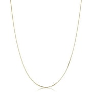 FREMADA KoolJewelry 14k Yellow Gold Venetian Box Chain Pendant Necklace for Women (0.6 mm, 24 inch)