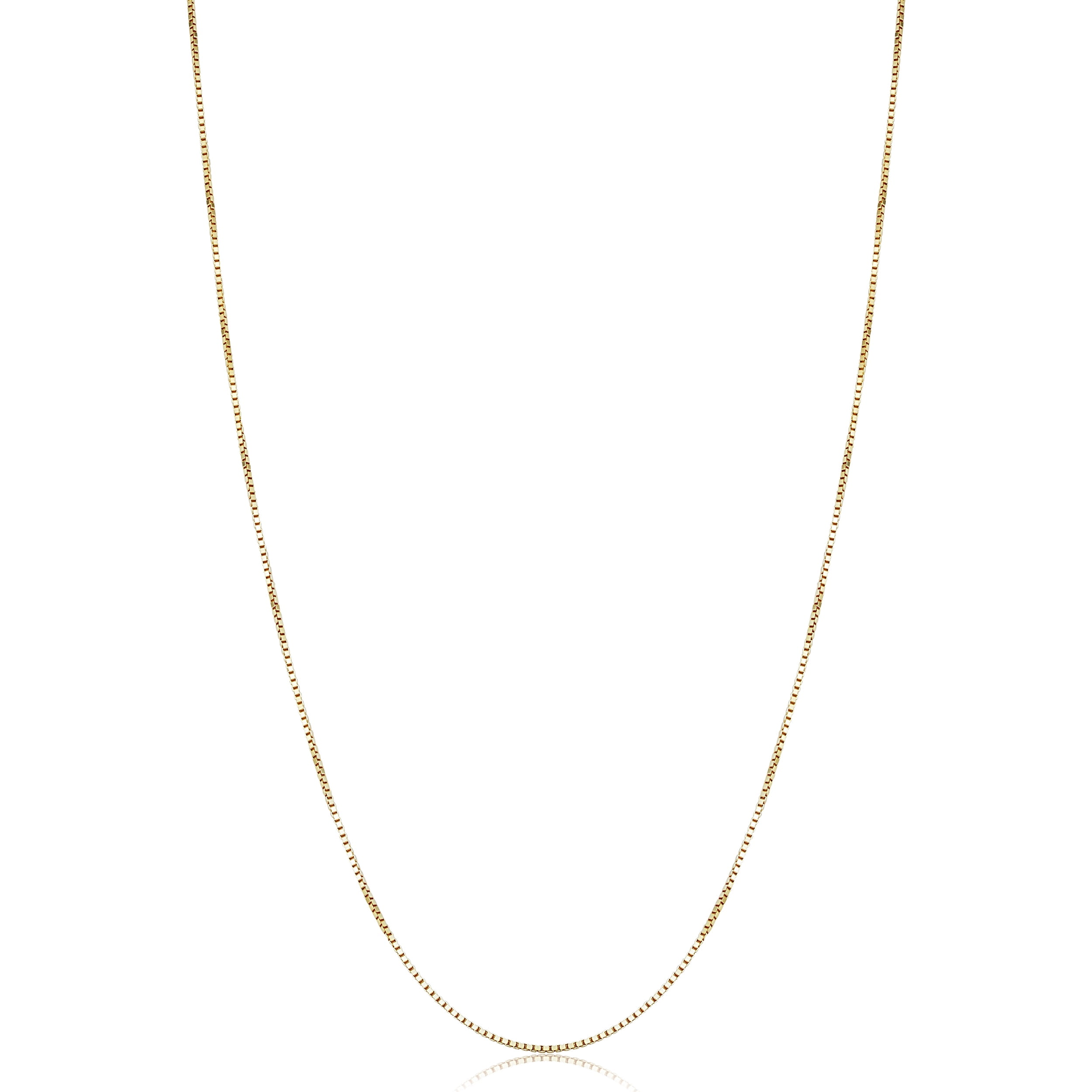 KoolJewelry 14k Yellow Gold Venetian Box Chain Pendant Necklace for Women (0.7 mm, 22 inch)