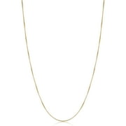 FREMADA KoolJewelry 14k Yellow Gold Venetian Box Chain Pendant Necklace for Women (0.7 mm, 30 inch)