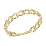 FREMADA KoolJewelry Minimalist 14k Yellow Gold 3.25 mm Curb Link Ring (size 5)