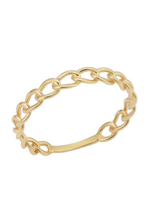 Minimalist 14k Yellow Gold 3.25 mm Curb Link Ring (size 6)