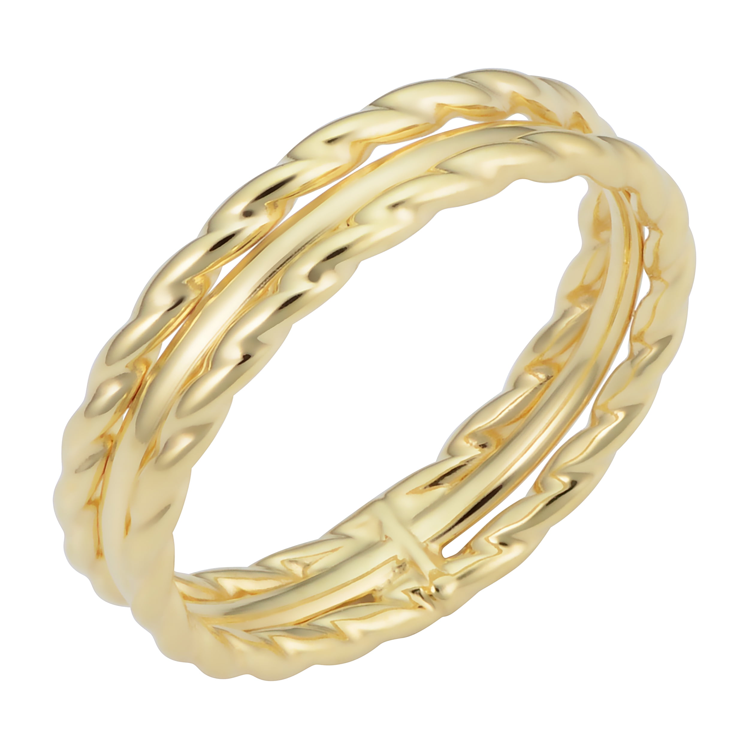 KoolJewelry Minimalist 14k Yellow Gold Curb Link Ring - 3.25mm Wide, Size 7