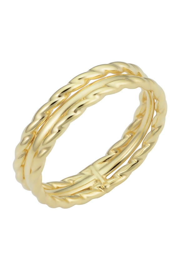 KoolJewelry Minimalist 14k Yellow Gold 4.7mm Triple Band Ring (size 9)