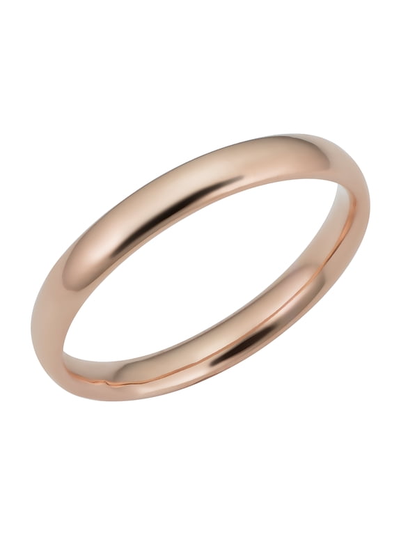 KoolJewelry Minimalist Women's 14k Rose Gold 3mm Knuckle Stacking Midi Ring (size 8)