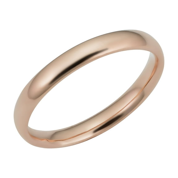 KoolJewelry Minimalist Women's 14k Rose Gold 3mm Knuckle Stacking Midi Ring (size 9)