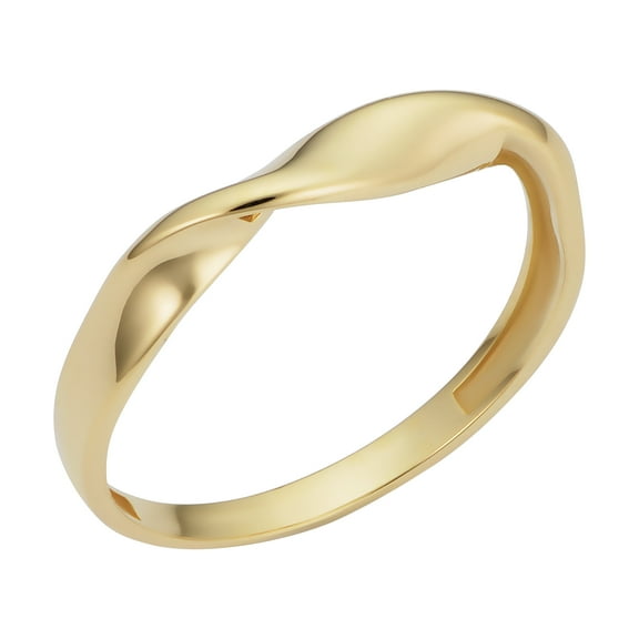 KoolJewelry Minimalist Women's 14k Yellow Gold 3.6mm Twisted Band Ring (size 8)