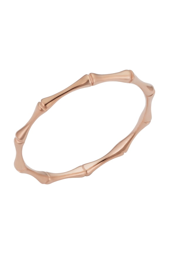 KoolJewelry Women's 14k Rose Gold 1.8mm Bamboo Ring Minimalist Jewelry, Size 4