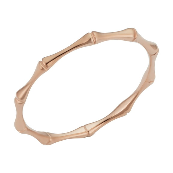 KoolJewelry Women's 14k Rose Gold 1.8mm Bamboo Ring Minimalist Jewelry, Size 5