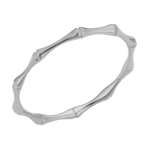 KoolJewelry Women's 14k White Gold 1.8mm Bamboo Ring Minimalist Jewelry, Size 7