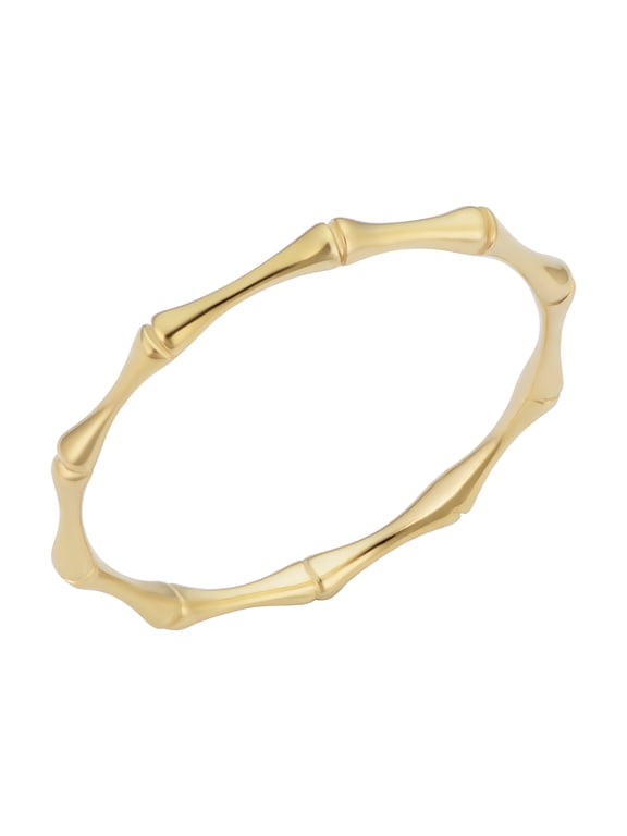 KoolJewelry Women's 14k Yellow Gold 1.8mm Bamboo Ring Minimalist Jewelry, Size 4