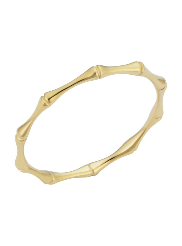 Kooljewelry Women's 14k Yellow Gold 1.8mm Bamboo Ring Minimalist Jewelry, Size 4