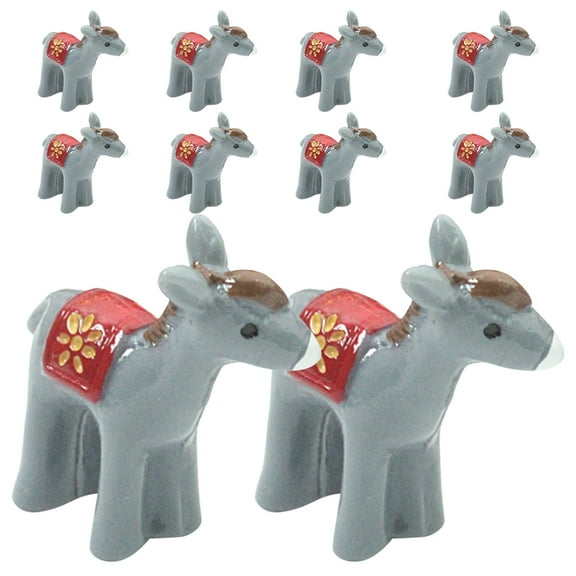 Koolleo 10Pcs Resin Donkey Ornament Resin Standing Donkey Miniature Donkey Sculpture Figurine Ornament