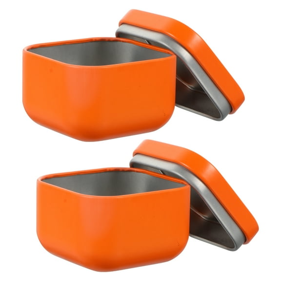 Koolleo 2pcs Tinplate Square Containers Small Candle Can Candle Jar Candle Tins