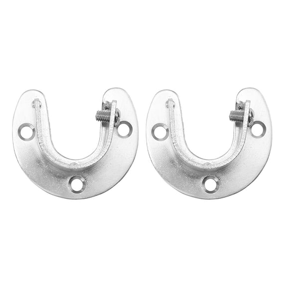 Koolleo 2pcs Wardrobe Flange Rod Holder Replacement Half-opening Closet Pipe Bracket