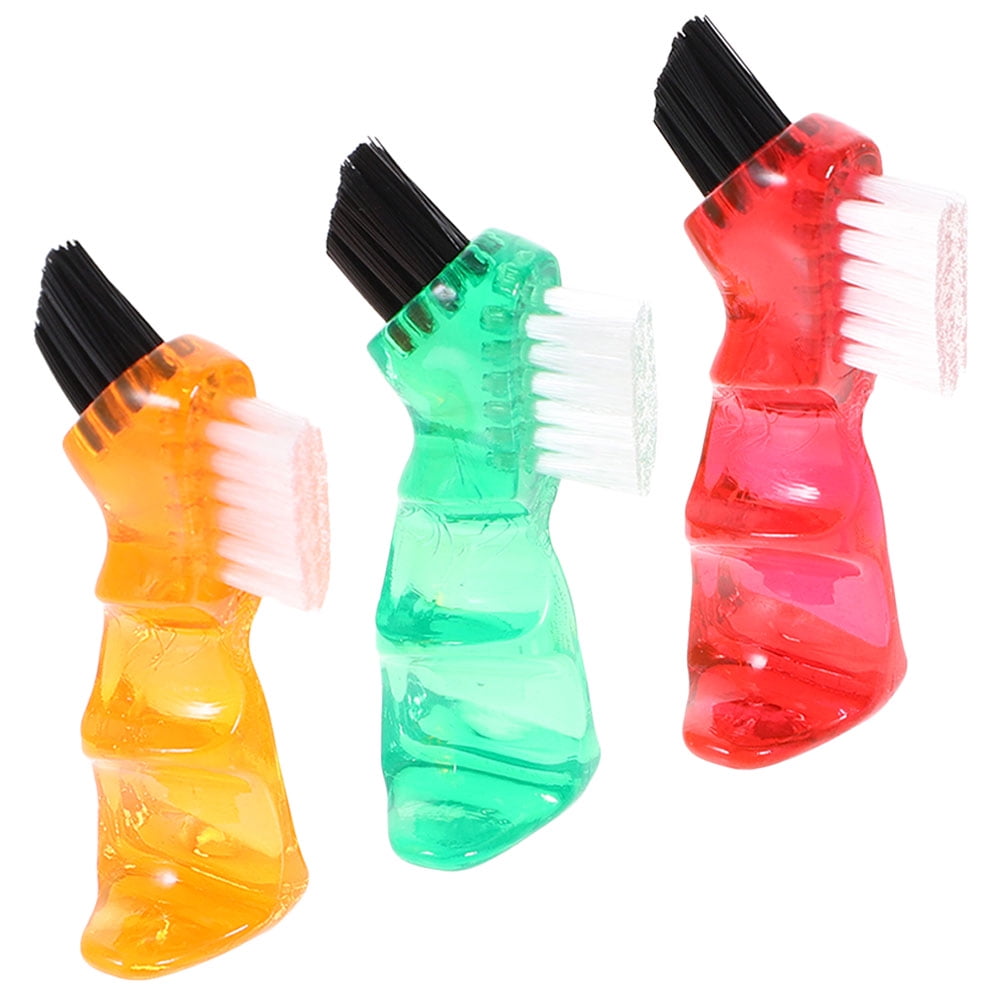 Koolleo 3Pcs Multi-Functional Denture Brushes Household Denture Cleaner Portable Cleaning Brushes