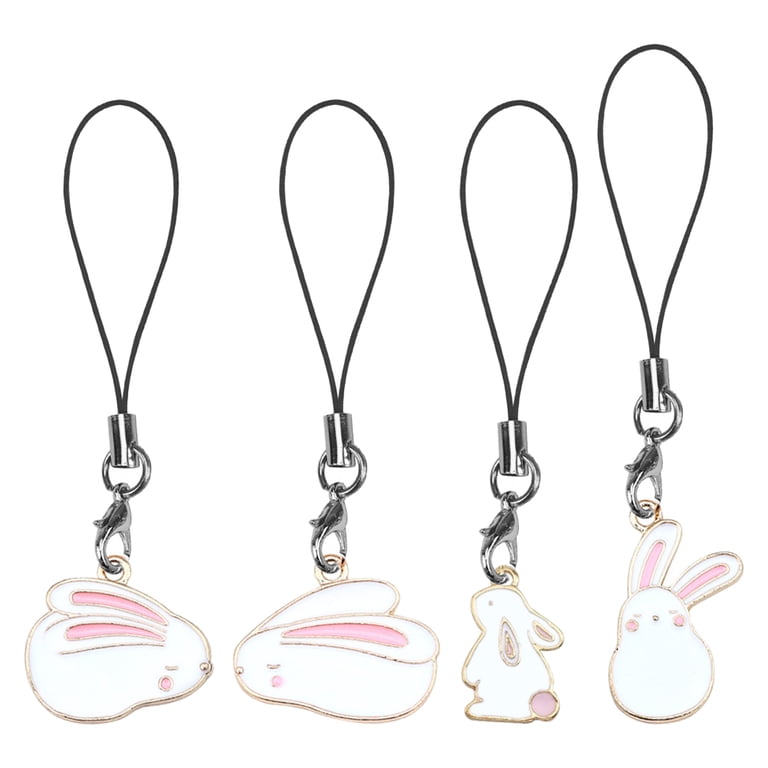 Koolleo 4Pcs Rabbit Pendant Phone Charm Cell Phone Hanging Charm