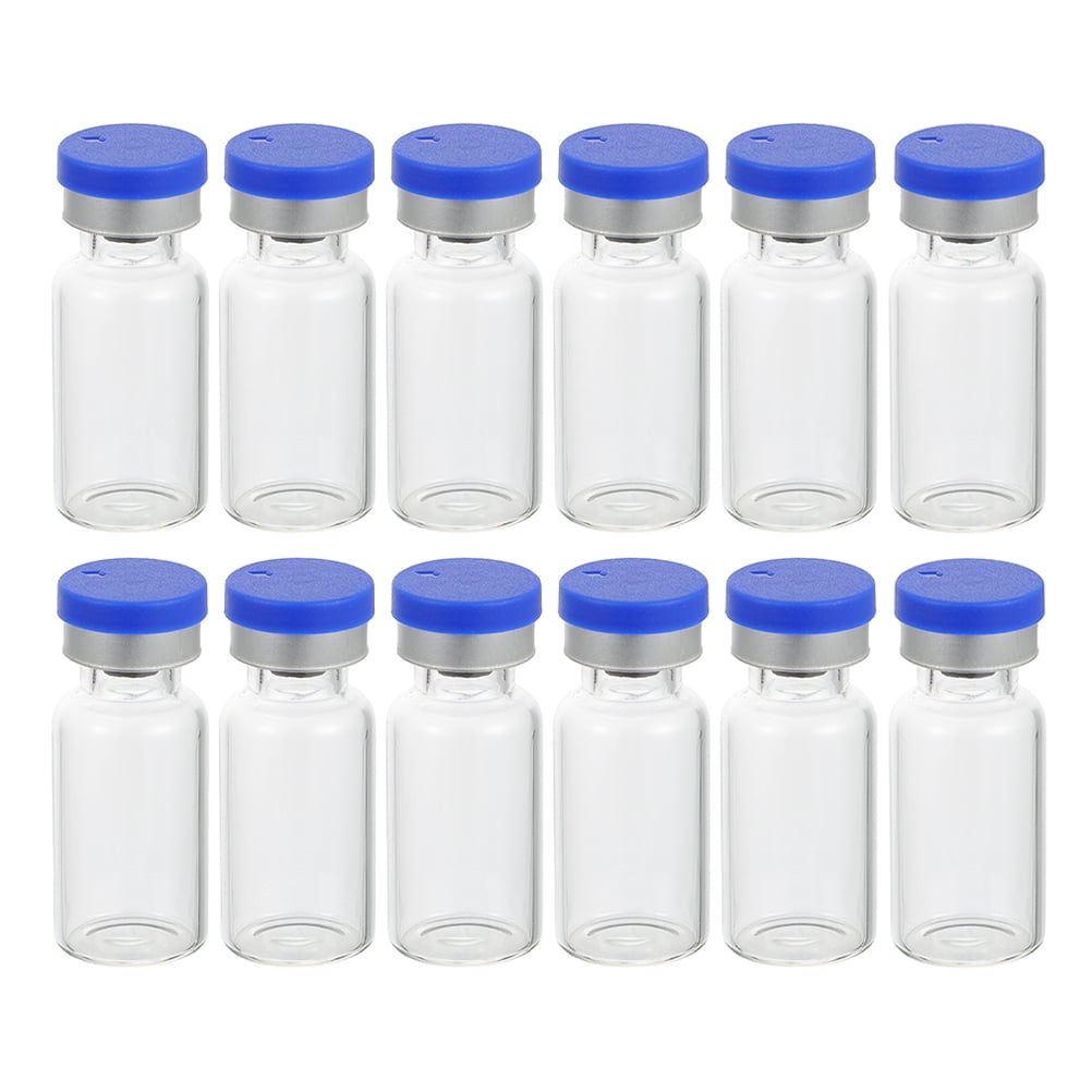 Koolleo 50pcs Small Glass Vials Powder Bottles Sample Liquids Storage Vial with Caps 3ml