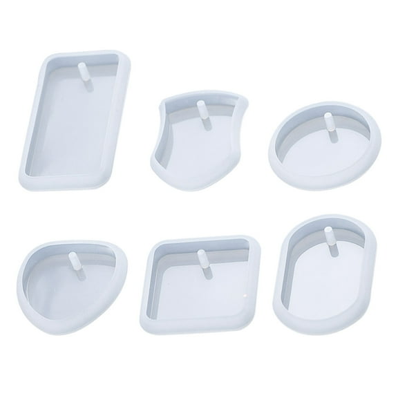 Koolleo 6Pcs Keychain Molds Silicone Pendant Molds Convenient Epoxy Molds Keychain Accessories