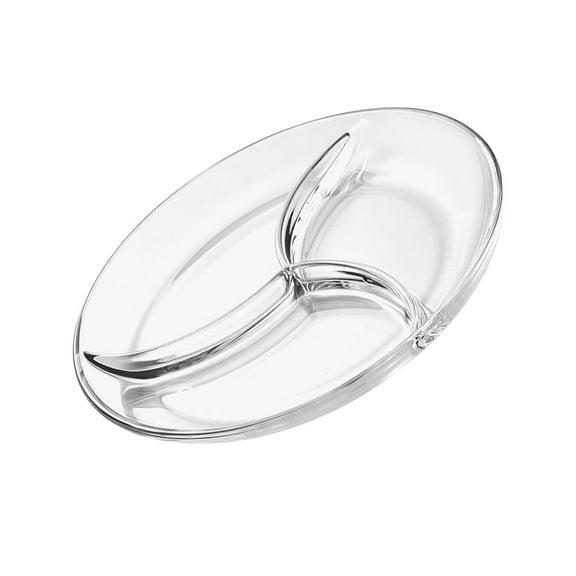 Koolleo Glass Dessert Tray Multi-grid Fruits Serving Plate Snack Container for Home