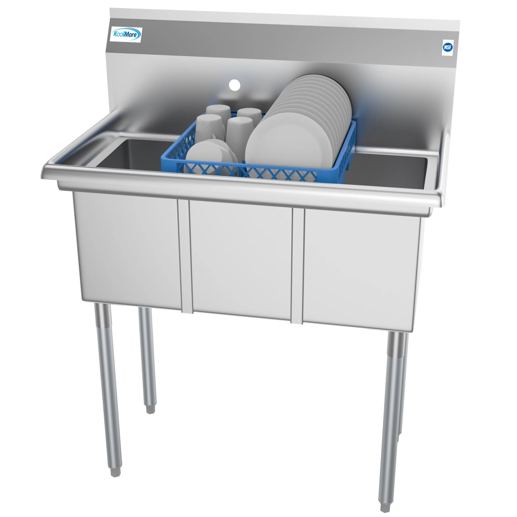 36'' Stainless Steel Triple Bowl Commercial Kitchen Sink