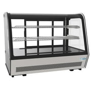 KoolMore - CDC-5C-BK 35" NSF Commercial Countertop Refrigerator Display Case Merchandiser with LED Lighting - 5.6 cu. ft, Black and Stainless Steel (858154008317)