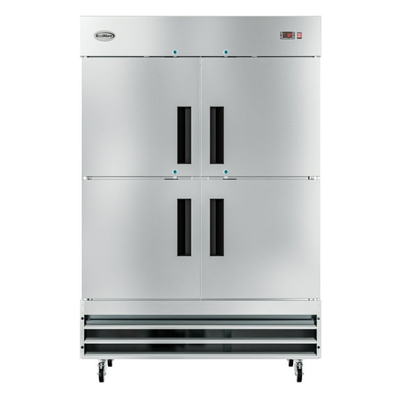 Koolmore 54" Commercial Stainless Steel Half Door Reach-In Refrigerator - Silver