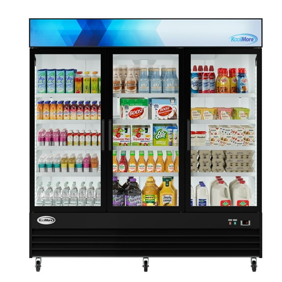 Koolmore 78 in. Three Glass-Door Merchandiser Refrigerator - 53 Cu ft.