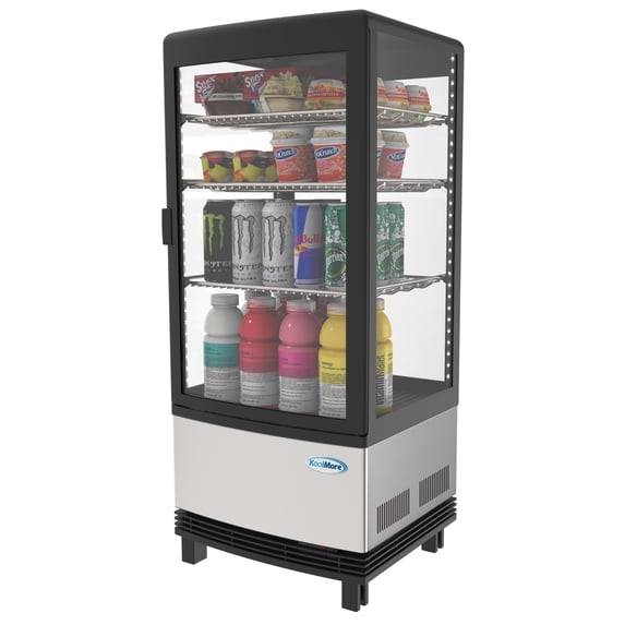 Koolmore LED Metal Countertop Refrigerator Display Case in Black/Silver