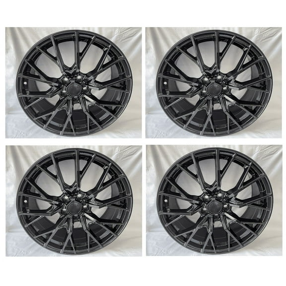 Kooloo 19" Wheel Rim 19x8.0 inch 5 Lug Gloss Black for Lexus IS250 ES350 GS350 RX350, 4 Piece