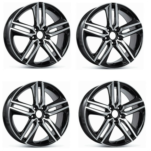 Kooloo 19" Wheels Rims 5x114.3 Black Machined Face Honda Accord Civic CRV 2016 4 Piece