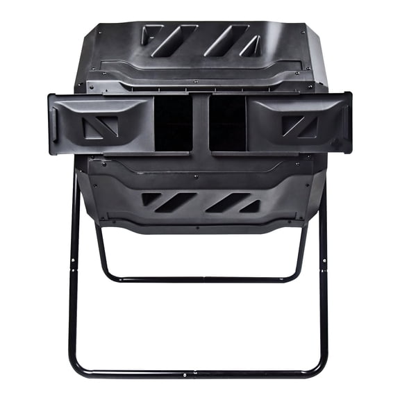 Koolscapes Dual Chamber Tumbling Composter 42 Gal (160L), Black