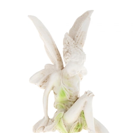 Outdoor Garden Statue 15x6cm Lawn Yard Fairy Sculpture Fountain Sitting Fairies Figurine Decoration Yard Backyard Ledge Shelf Angel Ornament , Gray