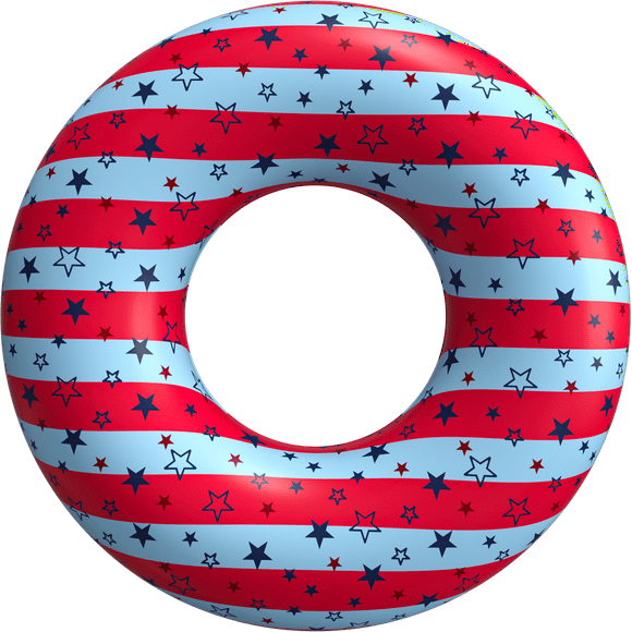 Koolwaves Patriotic American Flag Ring Float, Ages 8 & up, Unisex