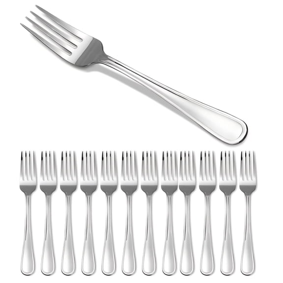 Koomade 12 Pieces Dinner Forks, Stainless Steel 7.9" Forks Silverware, Table Forks Use for Kitchen Restaurant, Dishwasher Safe