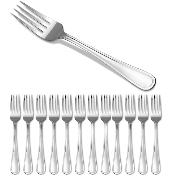 Koomade 12 Pieces Dinner Forks, Stainless Steel 7.9" Forks Silverware, Table Forks Use for Kitchen Restaurant, Dishwasher Safe
